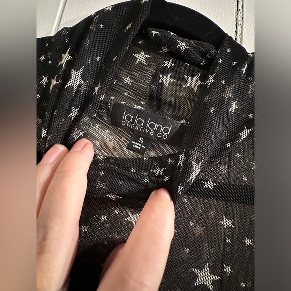 LA LA LAND CREATIVE CO black Star sheer top - Picture 3 of 3